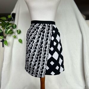 Peter Pilotto for Target black and white asymmetrical skirt with pockets